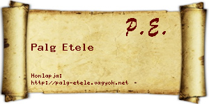Palg Etele névjegykártya